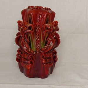 Handcrafted Red and Green Holiday Candle